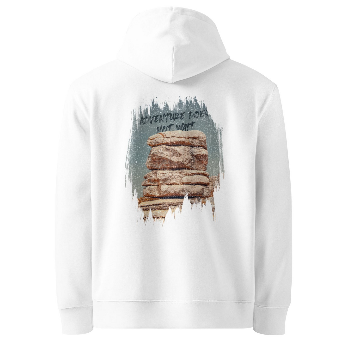 Adventure Rock Formation Organic Cotton Hoodie – Unisex Nature Design | GOTS Certified Eco-Friendly