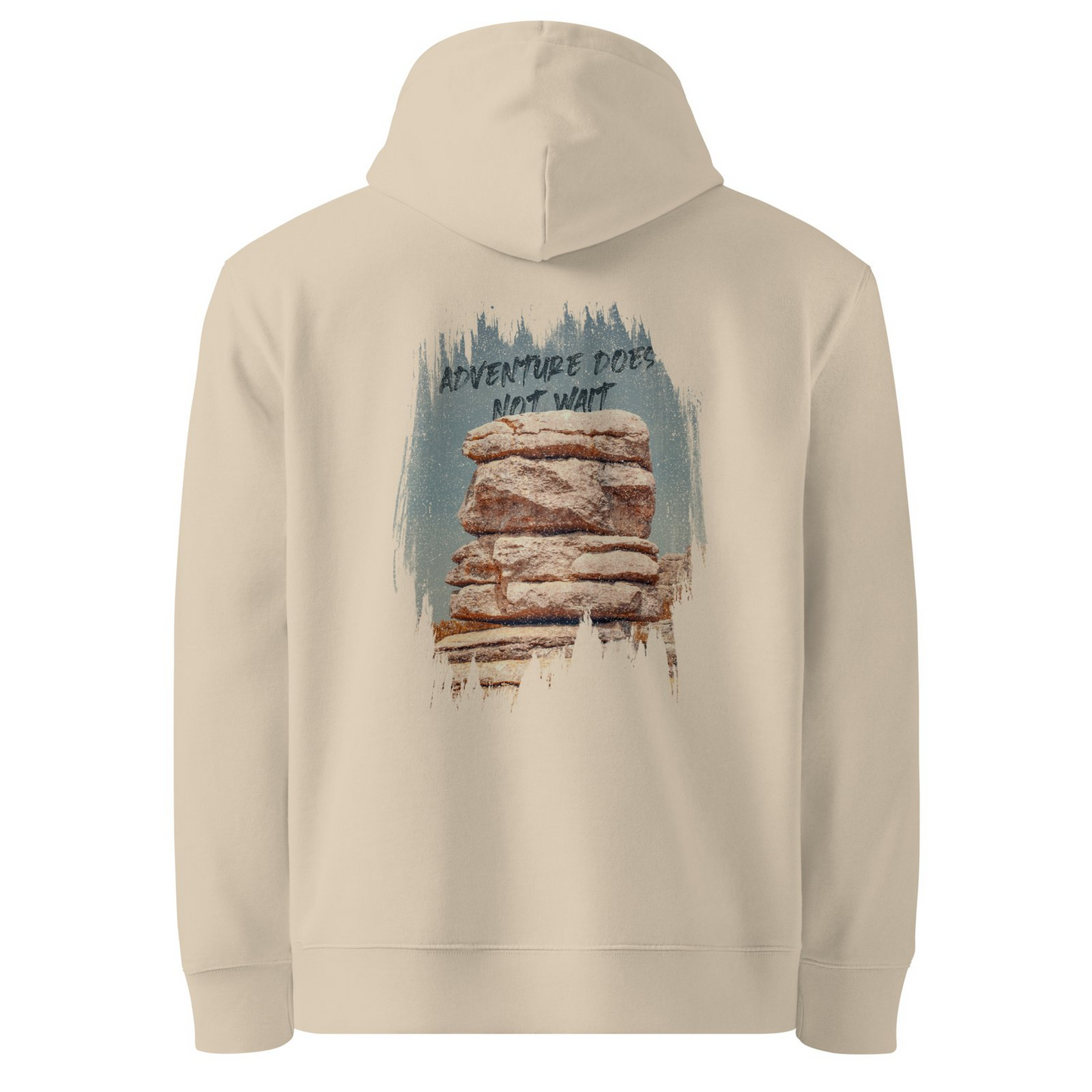 Adventure Rock Formation Organic Cotton Hoodie – Unisex Nature Design | GOTS Certified Eco-Friendly